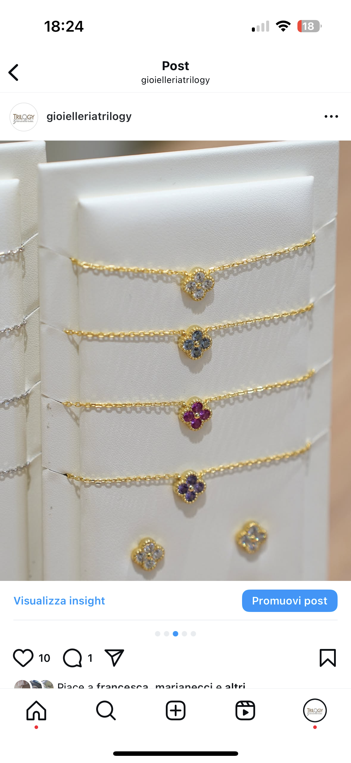 Collana Quadrifoglio Trilogy in Argento
