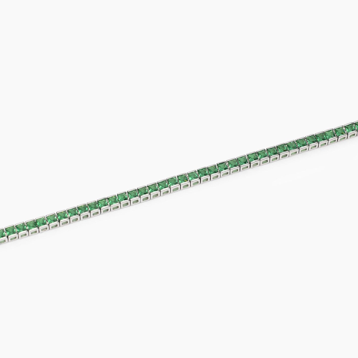 Bracciale tennis uomo con smeraldi sintetici| Mabina GioielliTennis Club