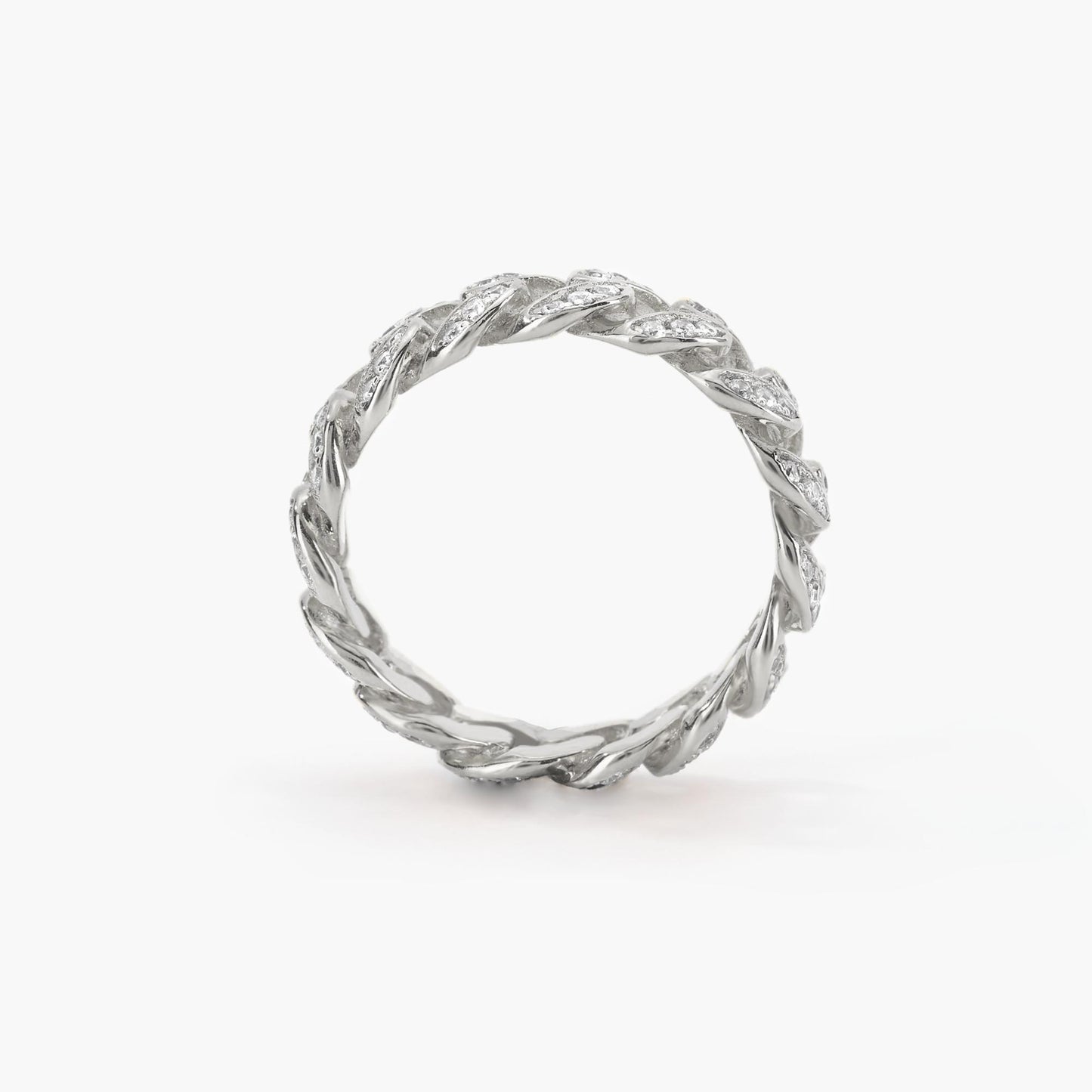 Anello groumette con zirconi a maglie strette GROUMETTE