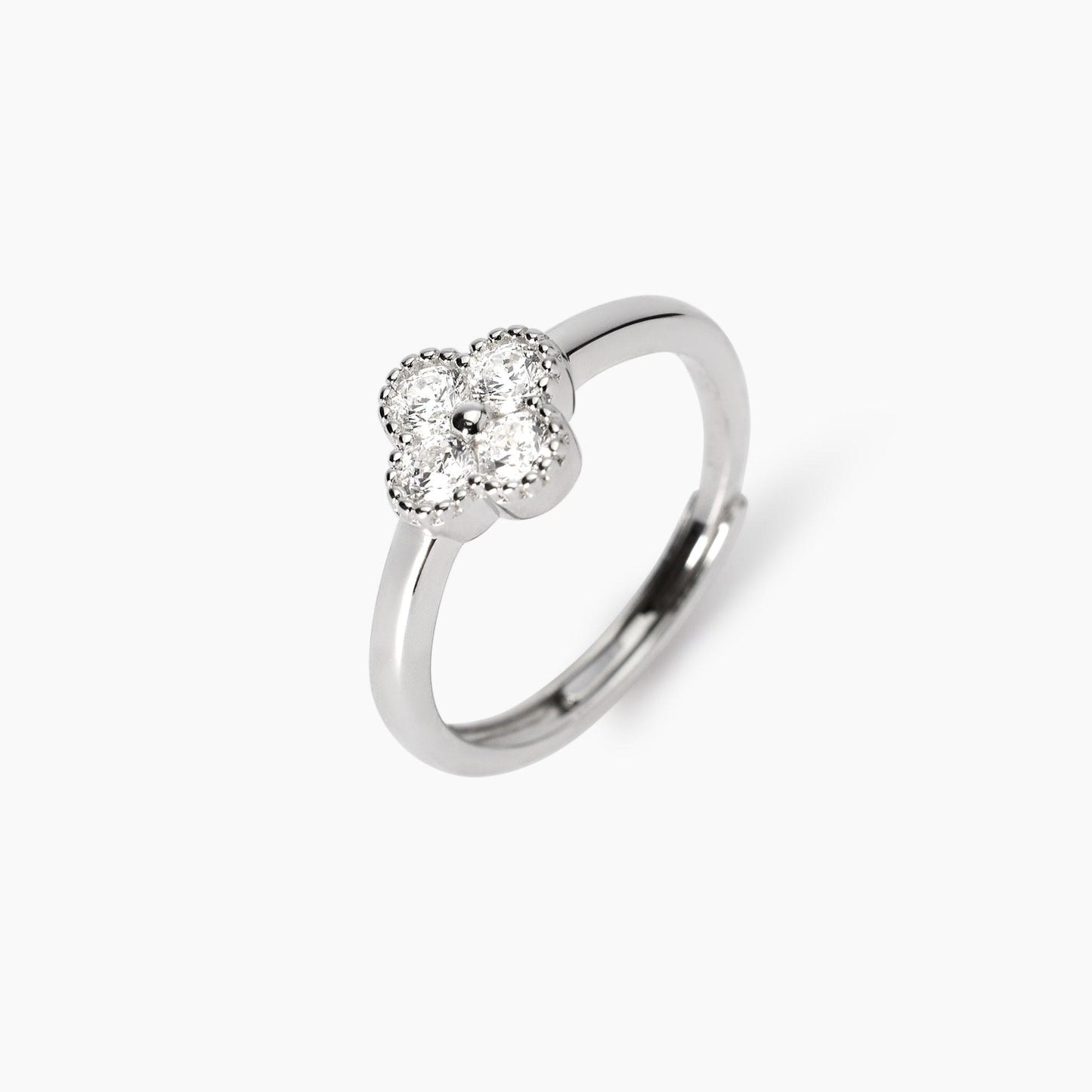 Anello in argento con fiore in zirconi JASMINE