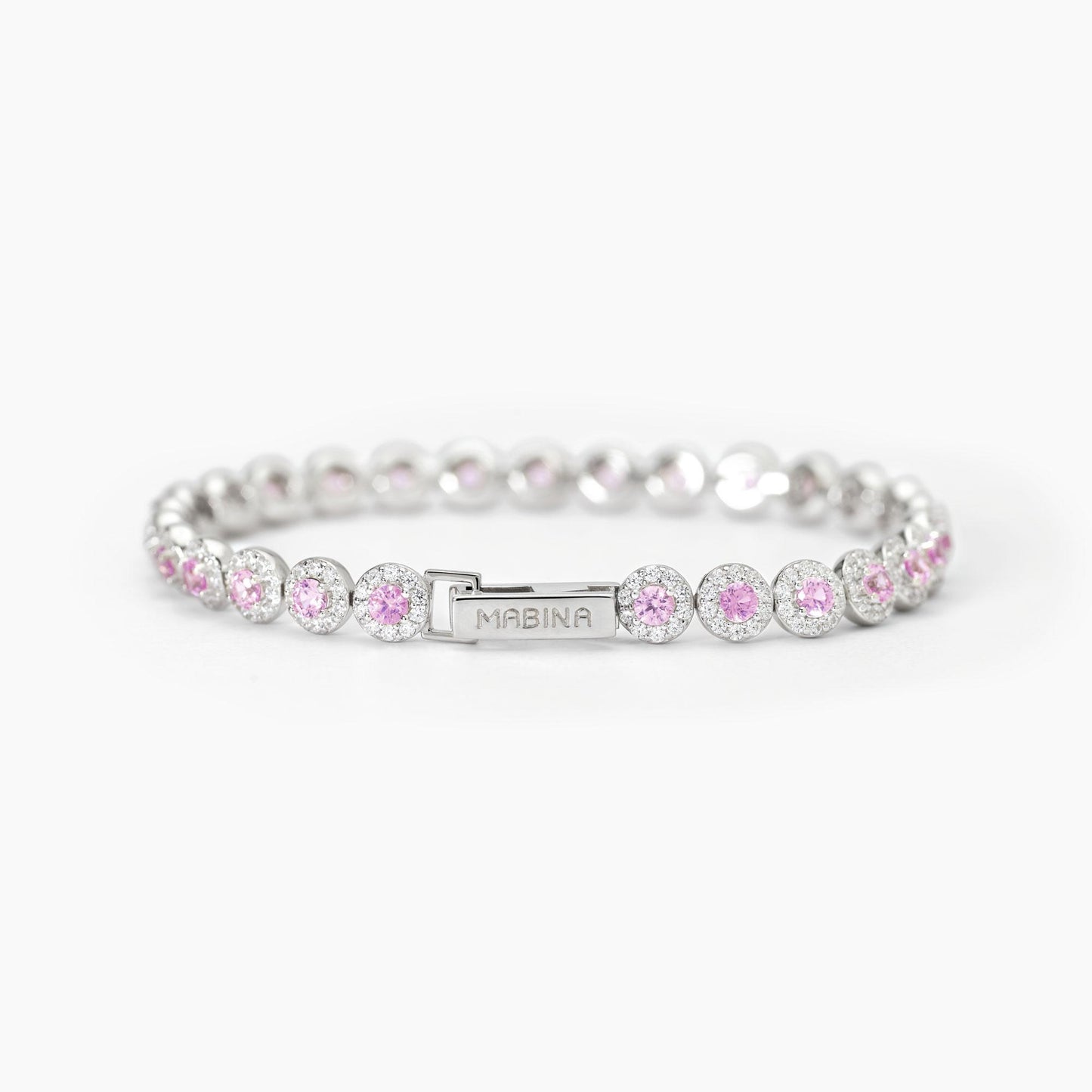 Bracciale tennis in argento con tormalina sintetica MILANESIENNE