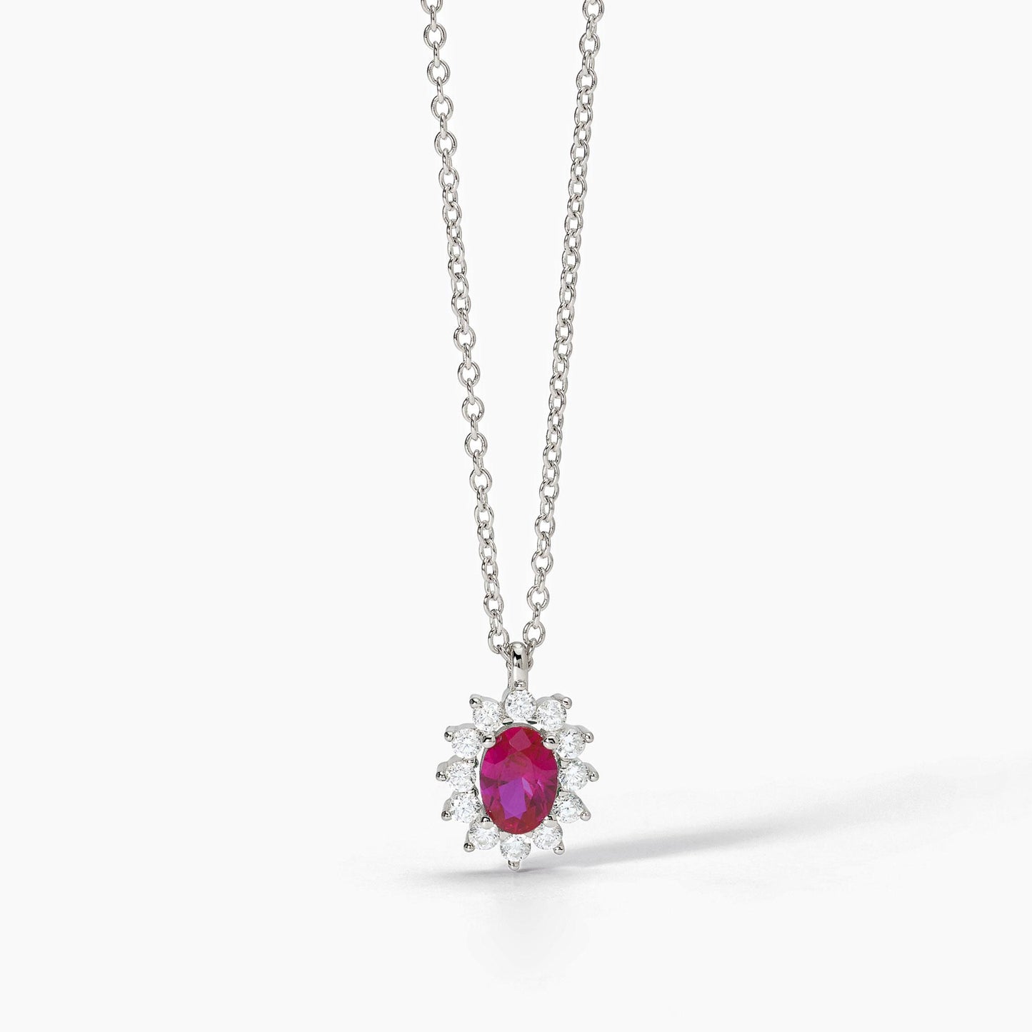 Girocollo in argento con rubino sintetico COOL OR RÉTRO?