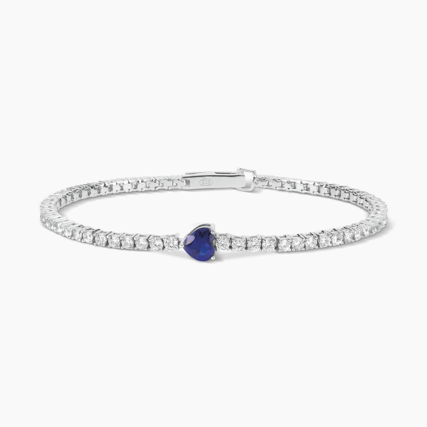 Bracciale tennis con zaffiro sintetico a cuore TENNIS CLUB
