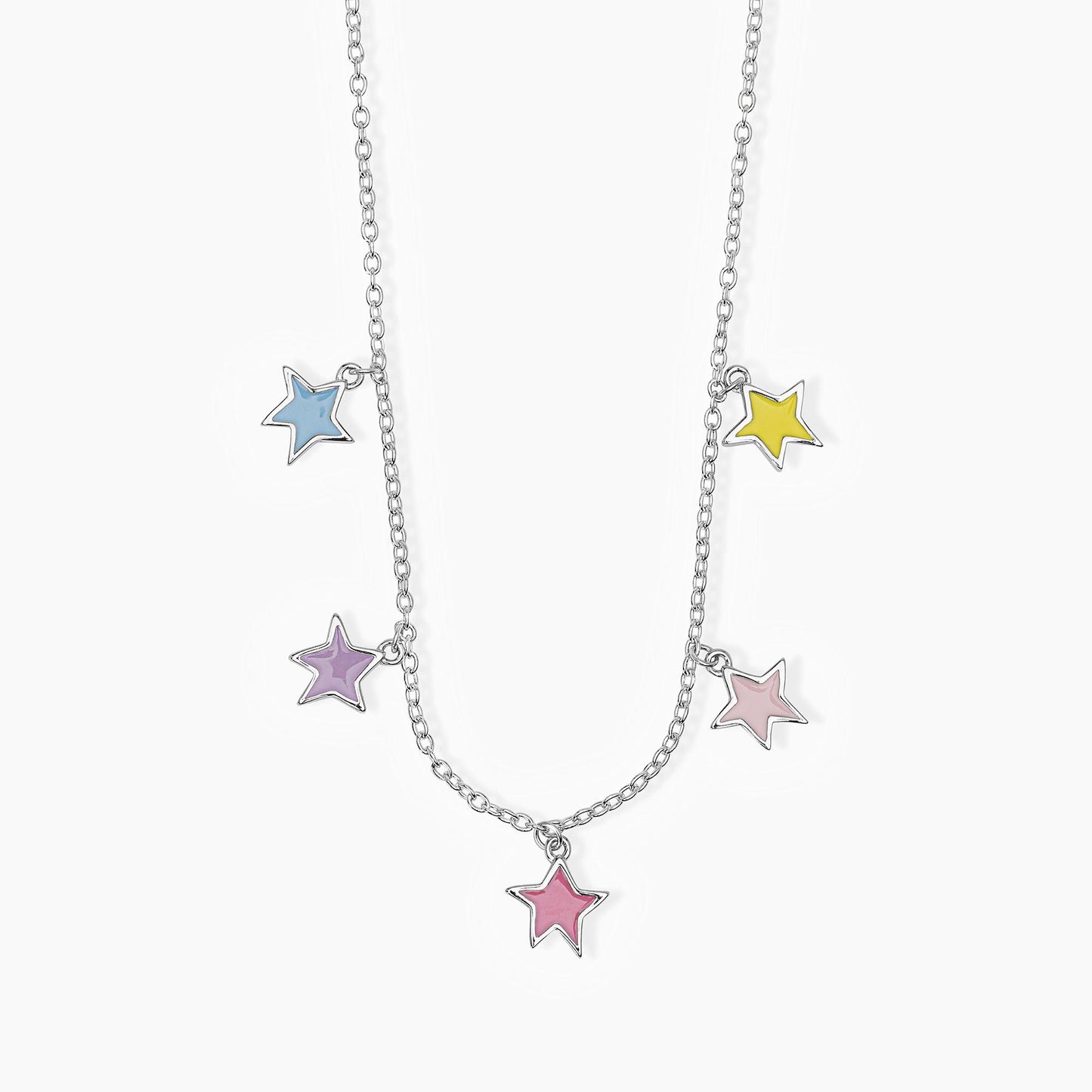 Girocollo in argento con stelle pendenti smaltate STELLA STELLINA