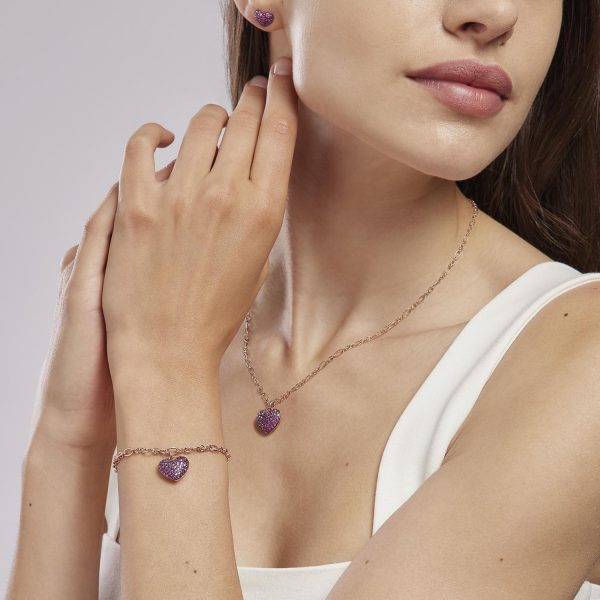 Bracciale in Argento Rosato con cuore MABINA
