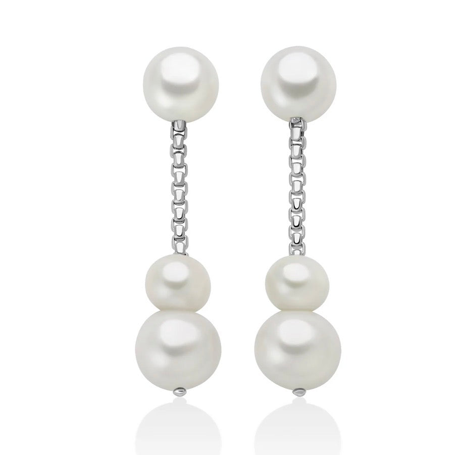 Orecchini in argento con perle Oriente