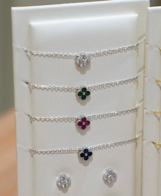 Collana Quadrifoglio Trilogy in Argento