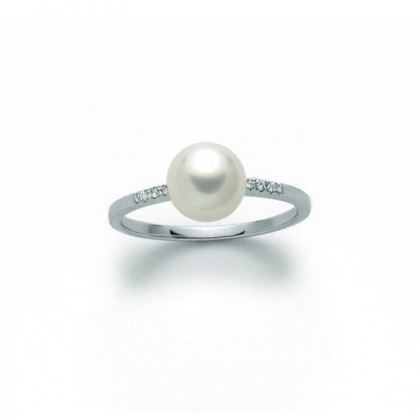 Anello da Donna in Oro con Diamanti e Perle