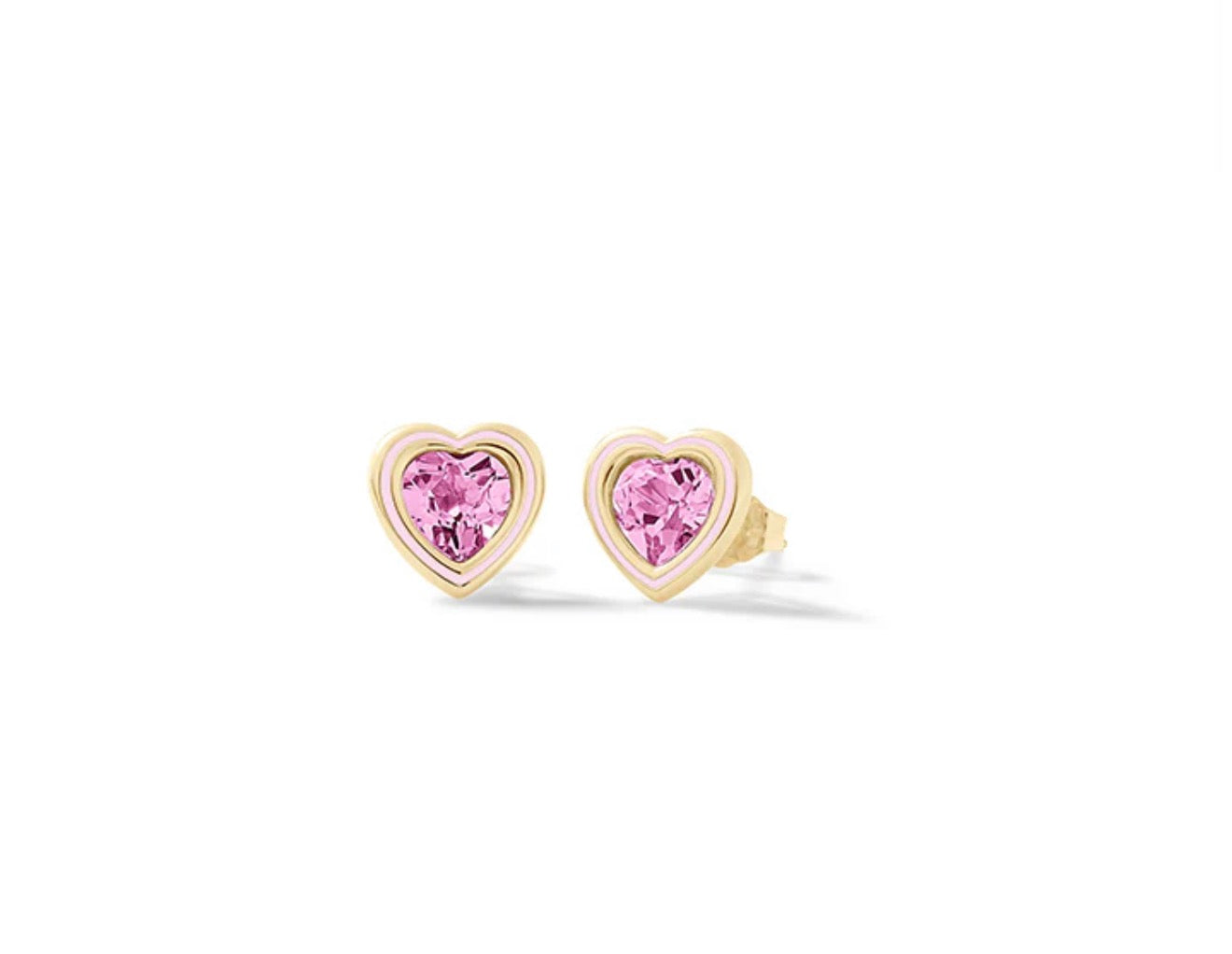 Orecchini Cuore Brillante Rosa