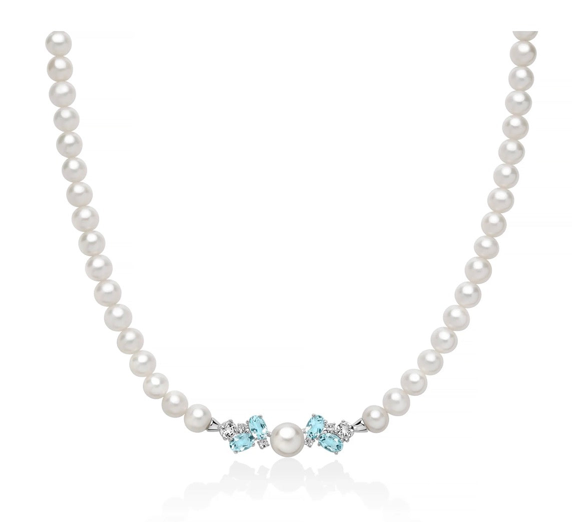 Filo di perle Oriente Celestia con Gemma del Cielo centrale.