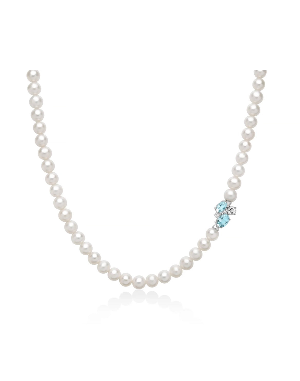 Filo di perle Oriente Celestia con dettaglio laterale di Gemma del Cielo.