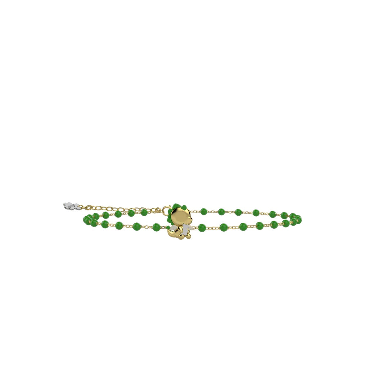 Bracciale Draghetto del Cuore Verde in Argento 925