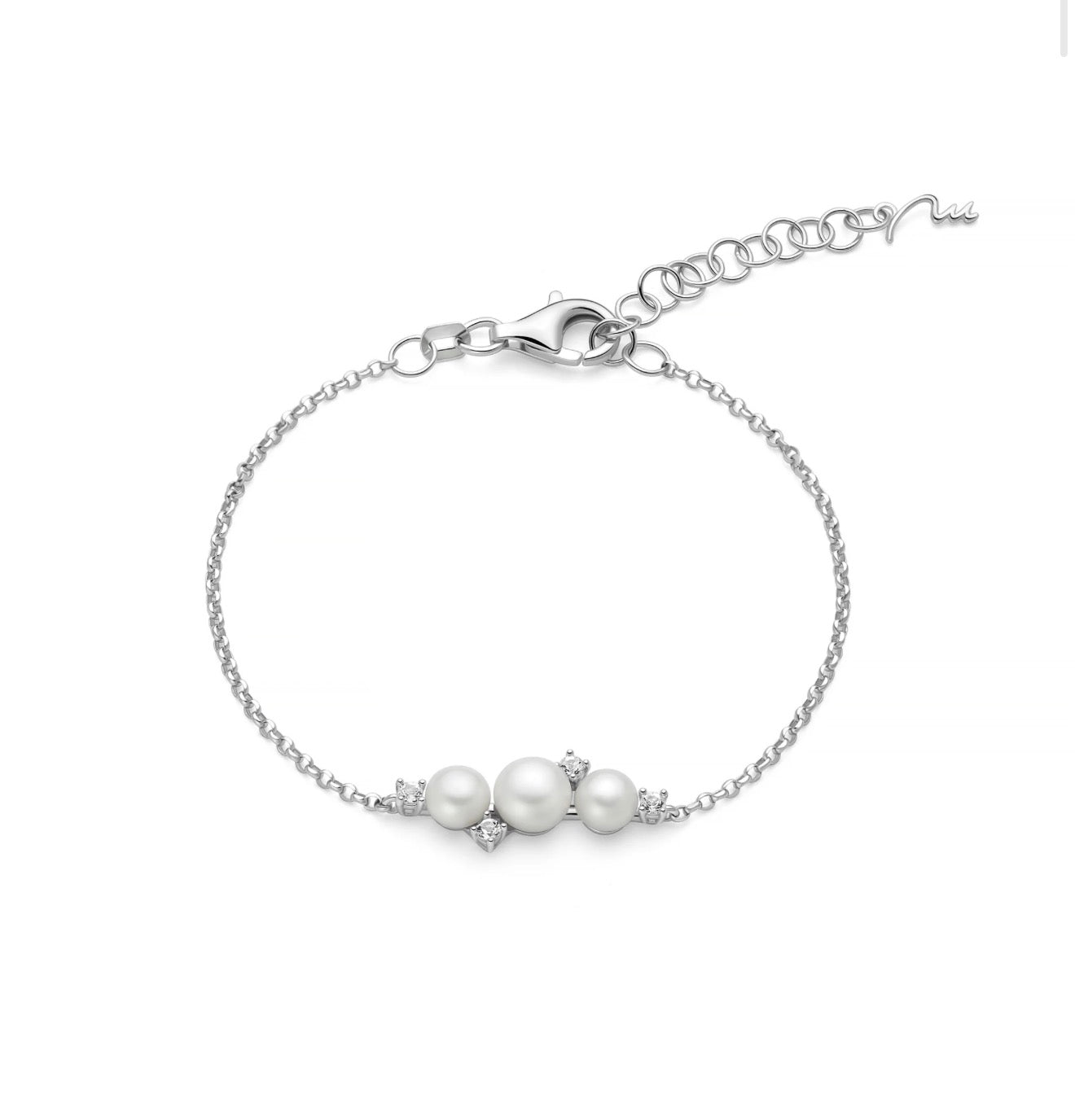 Bracciale Andromeda con centrale Perle e Topazi bianchi