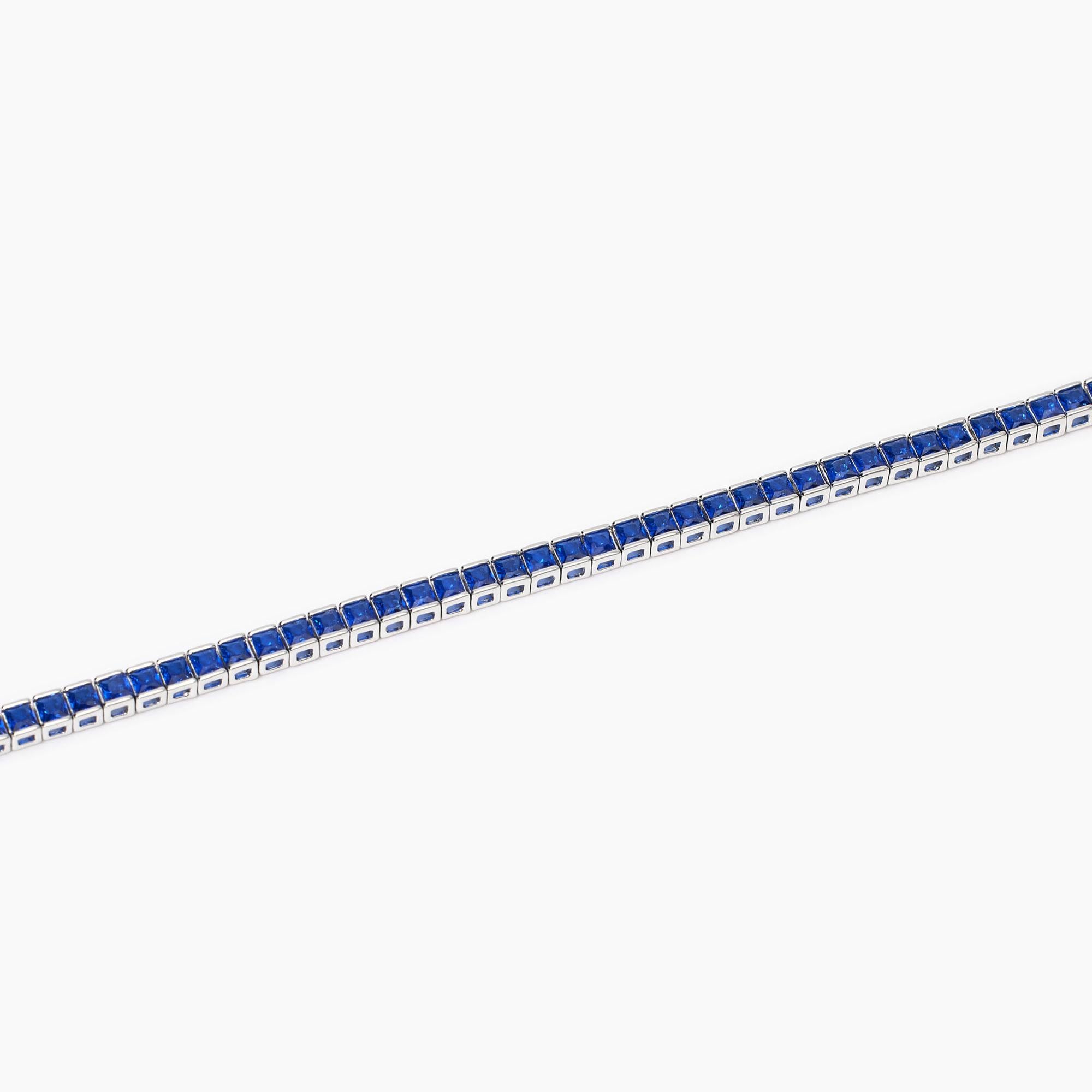 Bracciale tennis uomo con zaffiri sintetici| Mabina GioielliTennis Club