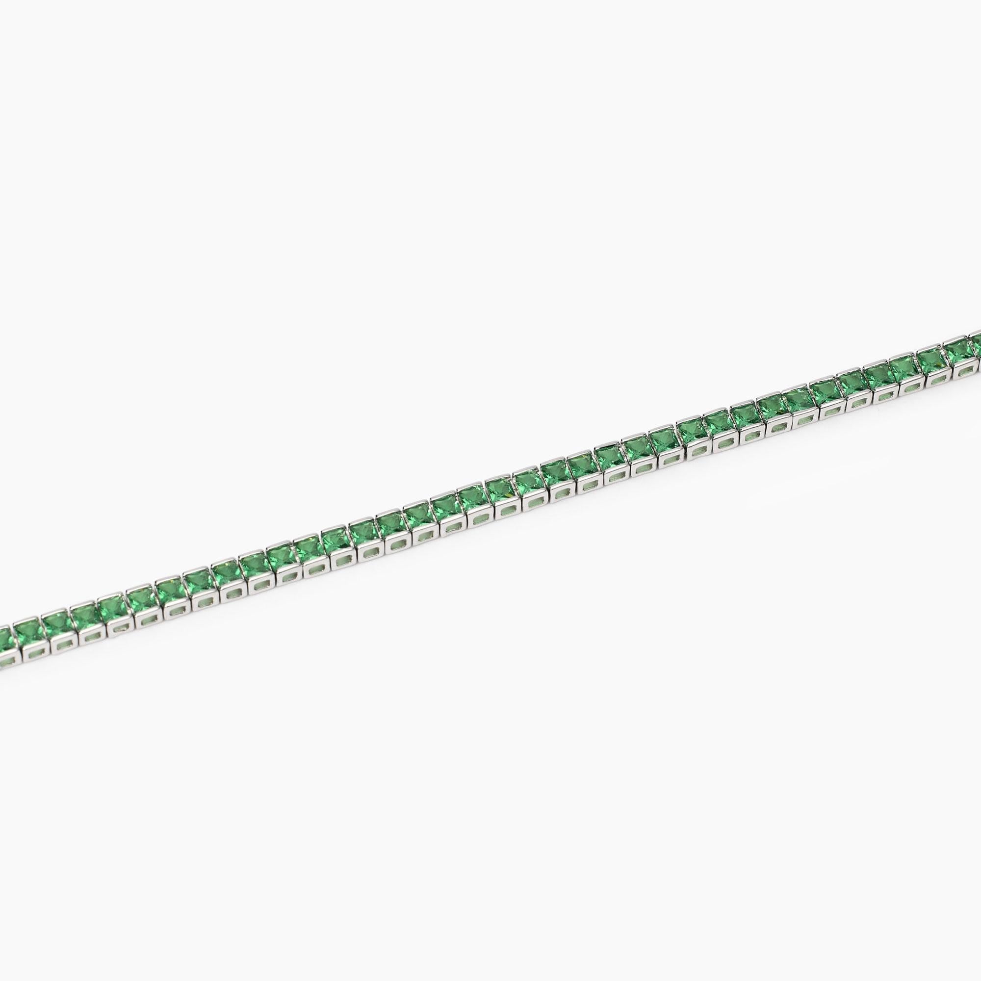 Bracciale tennis uomo con smeraldi sintetici| Mabina GioielliTennis Club