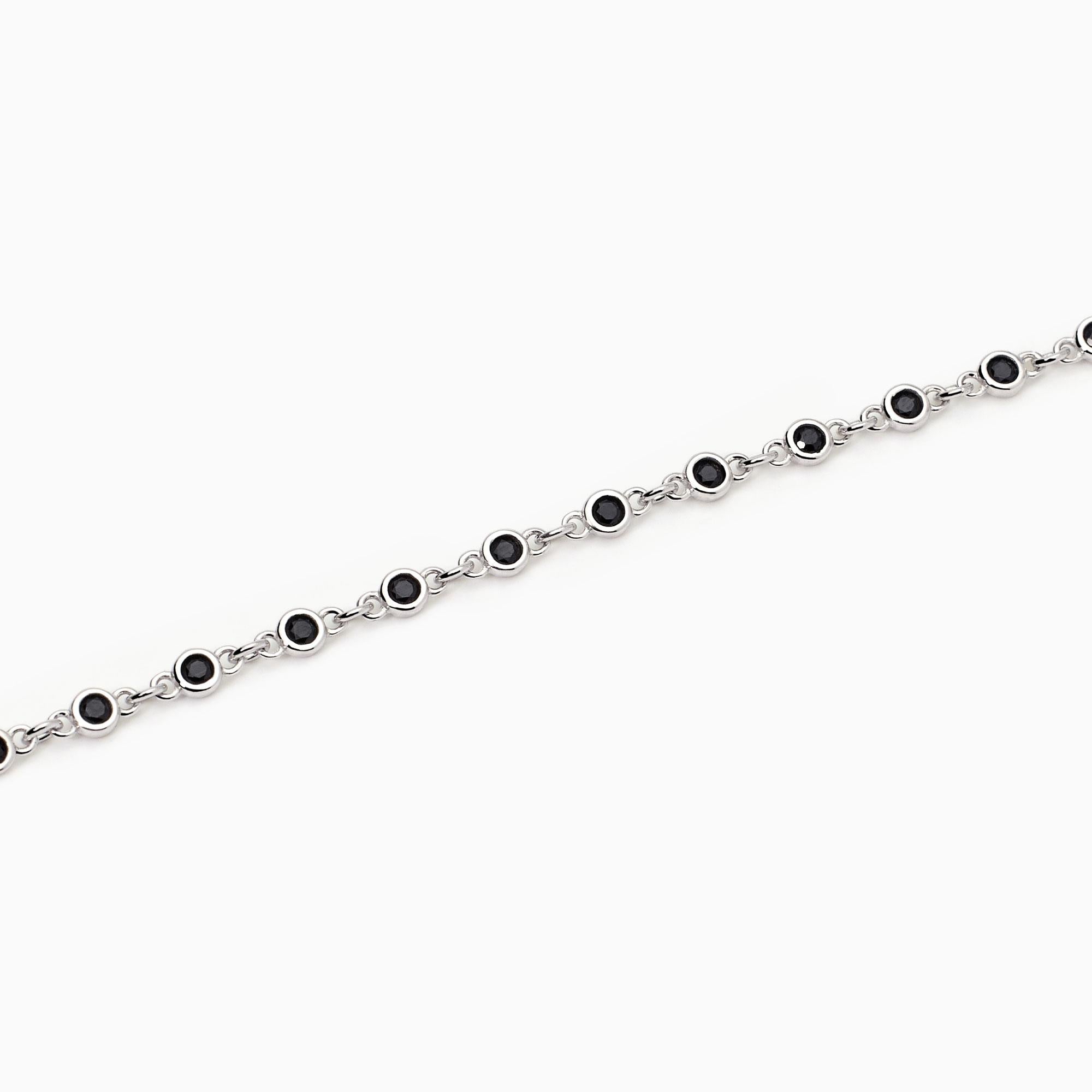 Bracciale uomo in argento con zirconi neri Skyline