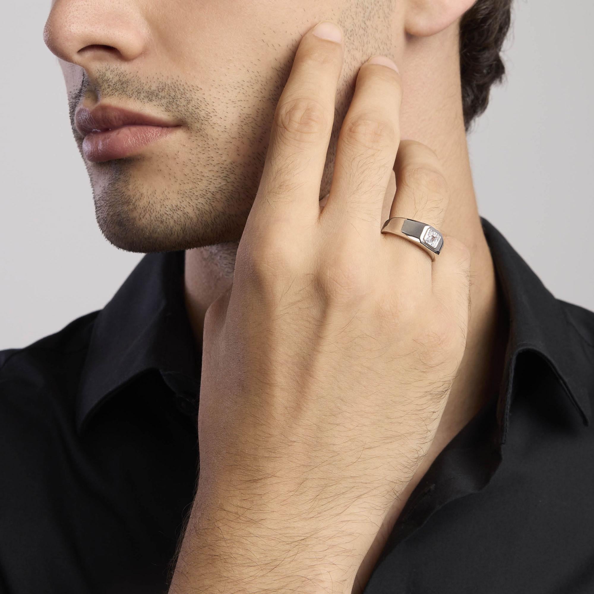Anello in argento con zircone bianco NEW RETRÒ