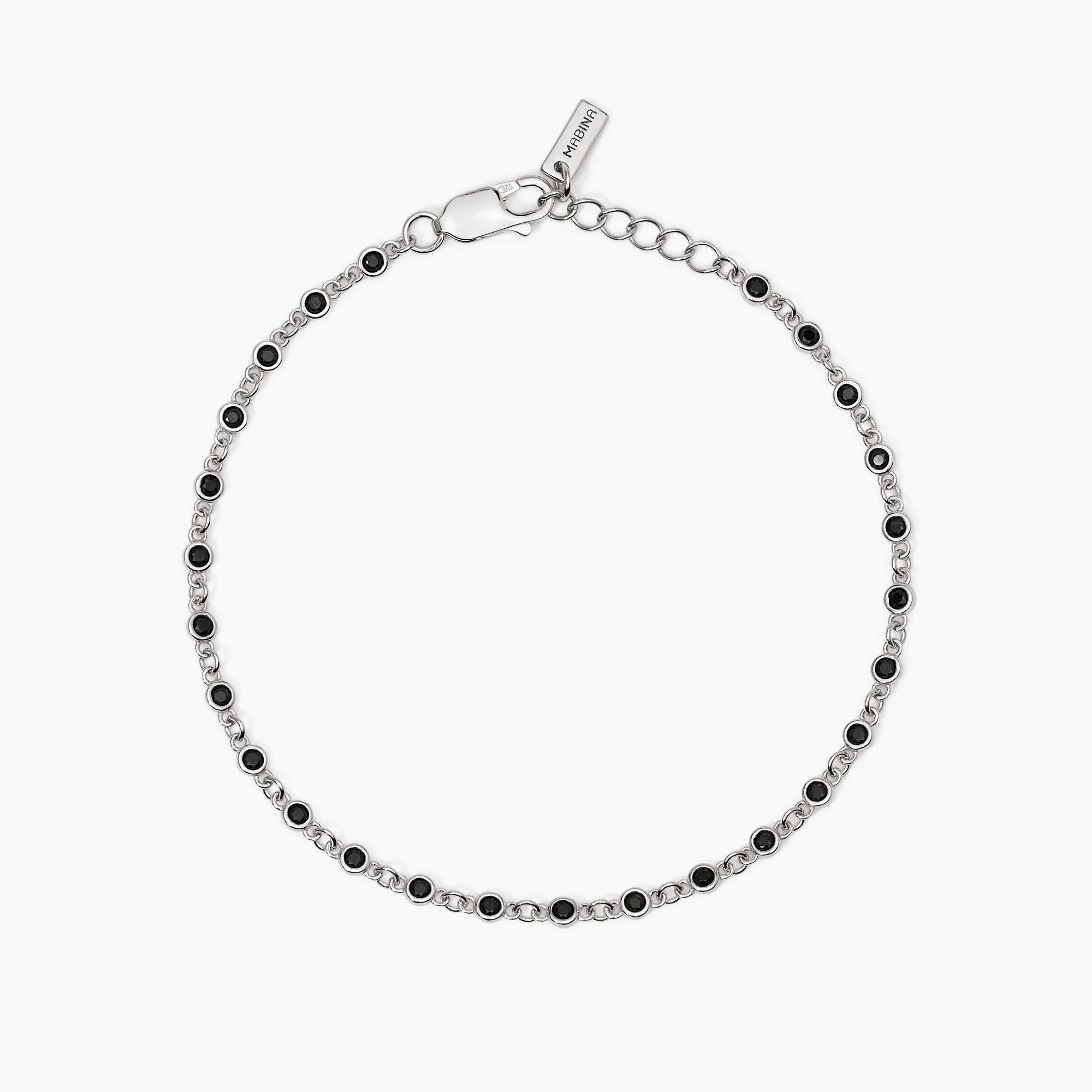 Bracciale uomo in argento con zirconi neri Skyline