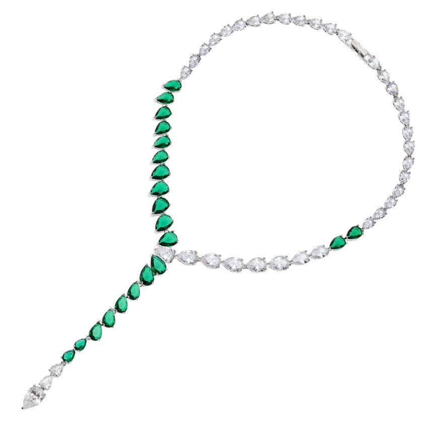 Collana rodiata con cubic zirconia