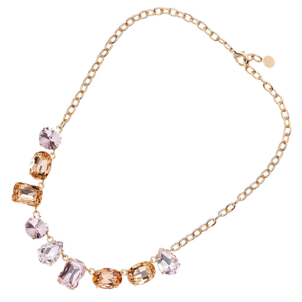 Collana dorata con cristalli
