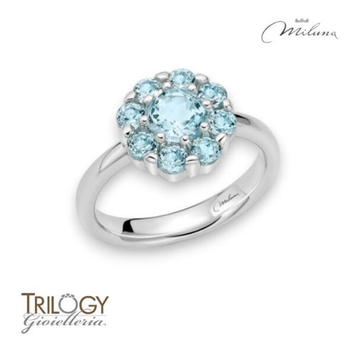 Anello  Miluna con Topazi Azzurri