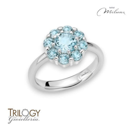 Anello  Miluna con Topazi Azzurri