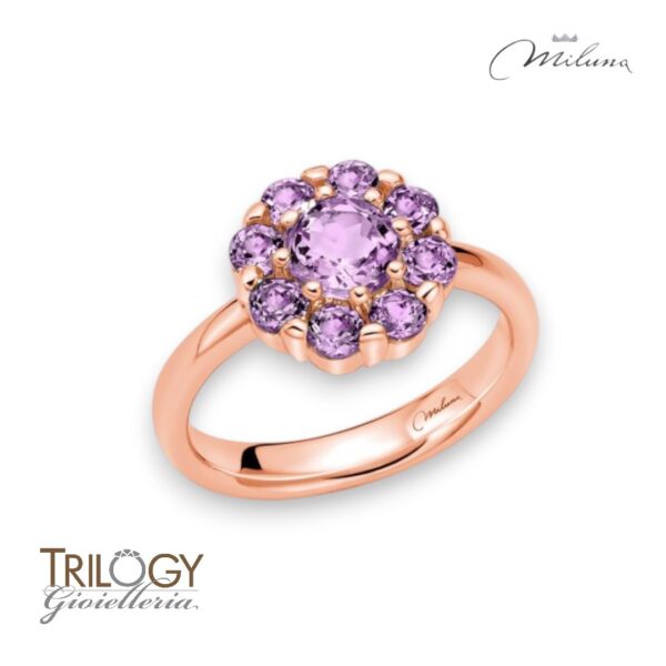Anello Fiore Miluna Ametista