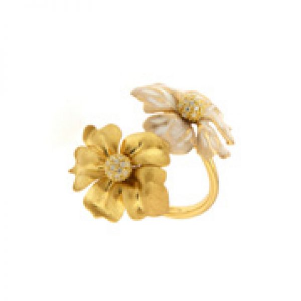 Misis Anello in Argento placcato Oro con Zirconi