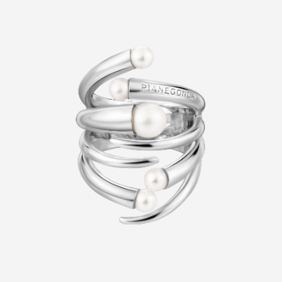 ANELLO A FASCIA CON PERLE NATURALI