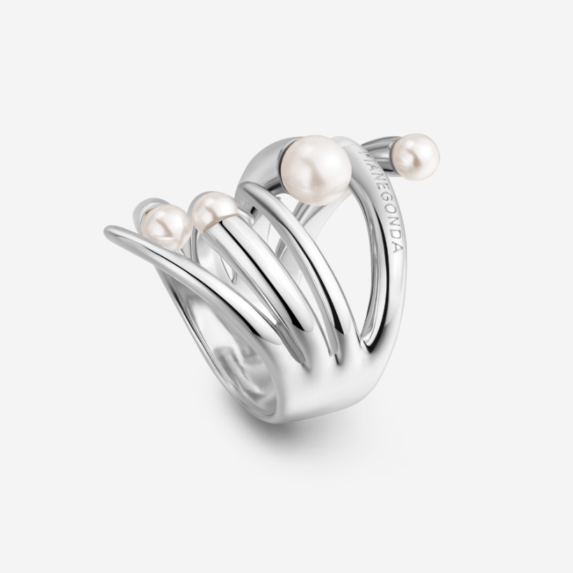 ANELLO A FASCIA CON PERLE NATURALI