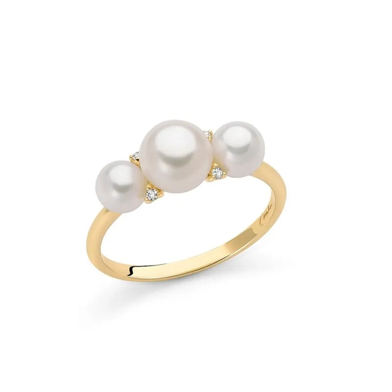 Anello Miluna con perle e diamanti