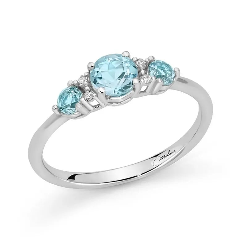Anello Miluna  Gemma del Cielo topazi e diamanti oro bianco 375