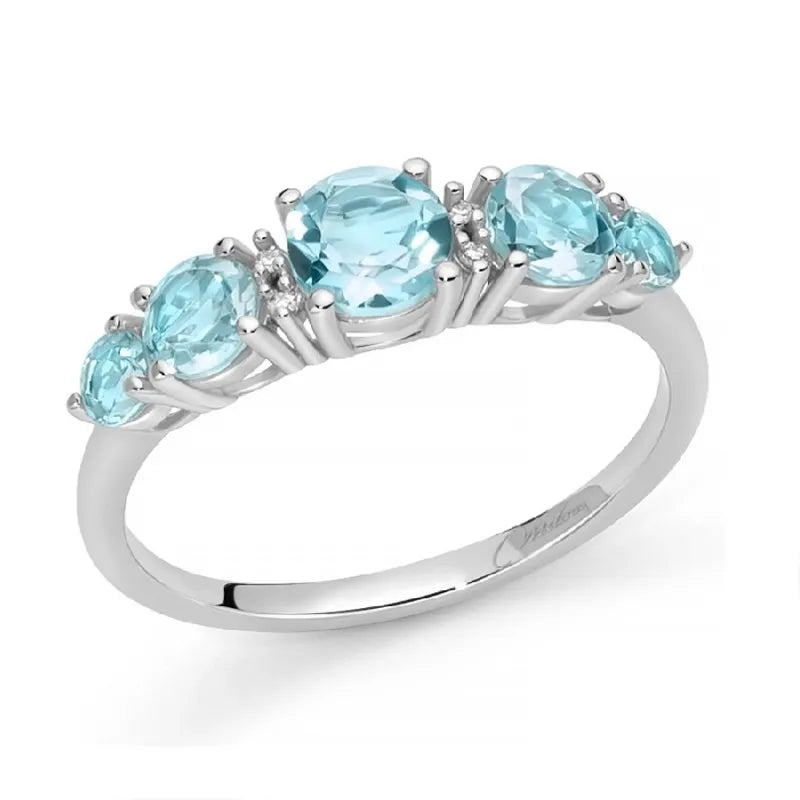 Anello Miluna Gemma del Cielo topazi e diamanti oro bianco 375