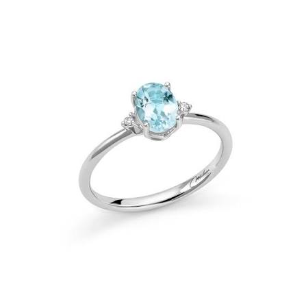 Anello Miluna Gemma del Cielo topazio e diamanti in oro bianco 375