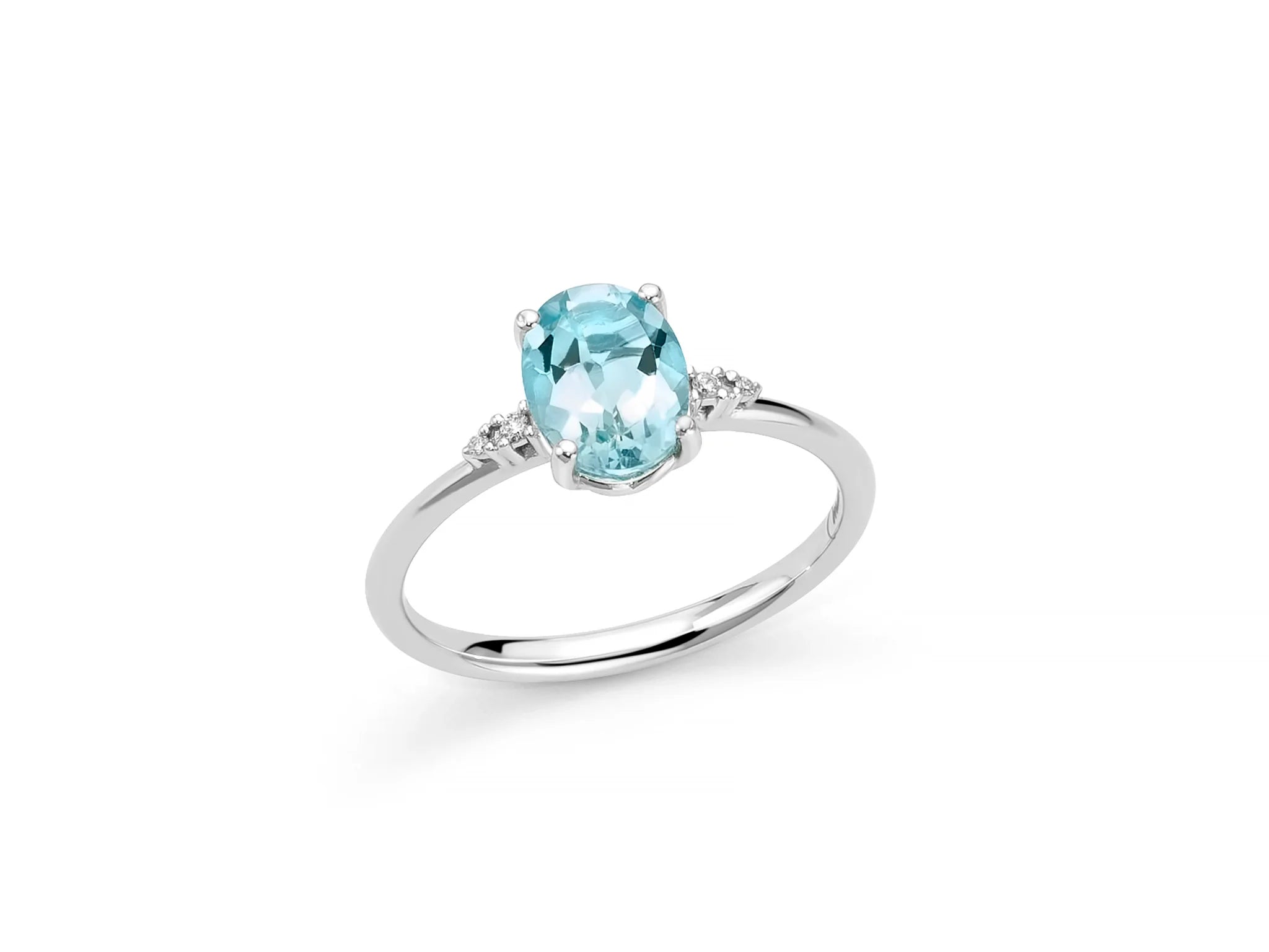 Anello Miluna Gemma del Cielo topazio e diamanti oro bianco 375
