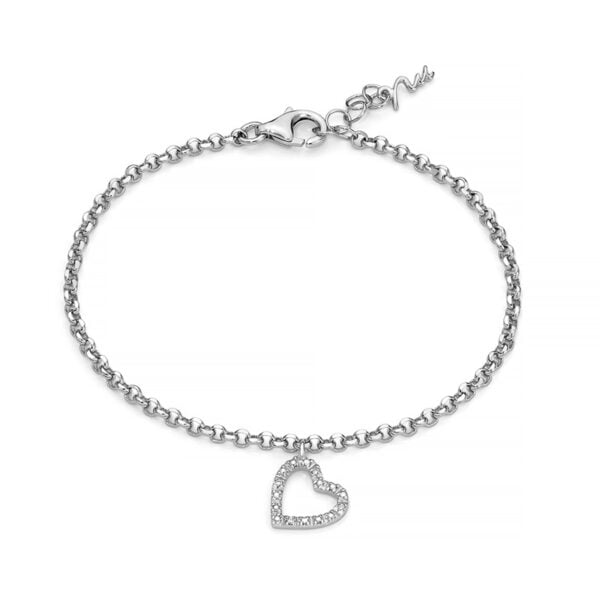 Bracciale con cuore in diamanti naturali Miluna