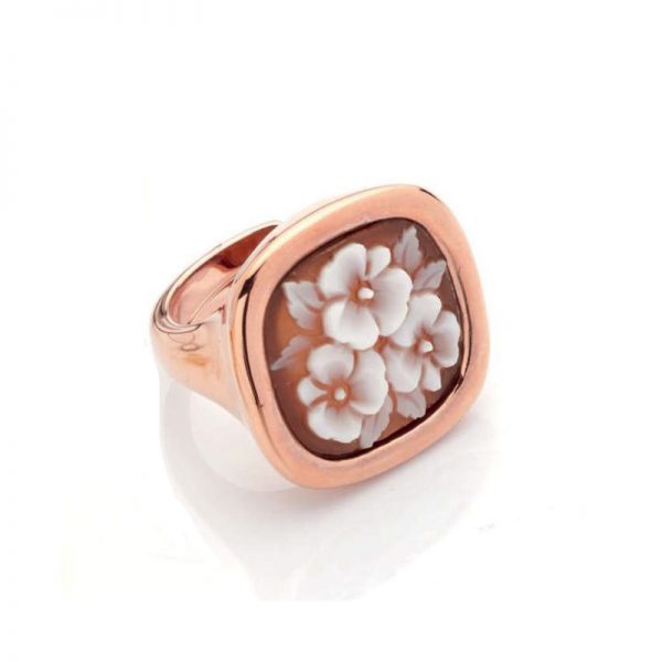 Anello Donna Cameo Italiano in Argento Rosato