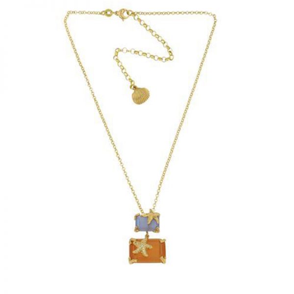 Collana in argento placcato oro 18 kt con Crstalli Misis