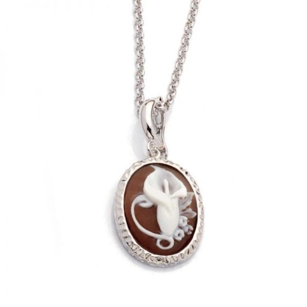 Collana in Argento con Cameo floreale
