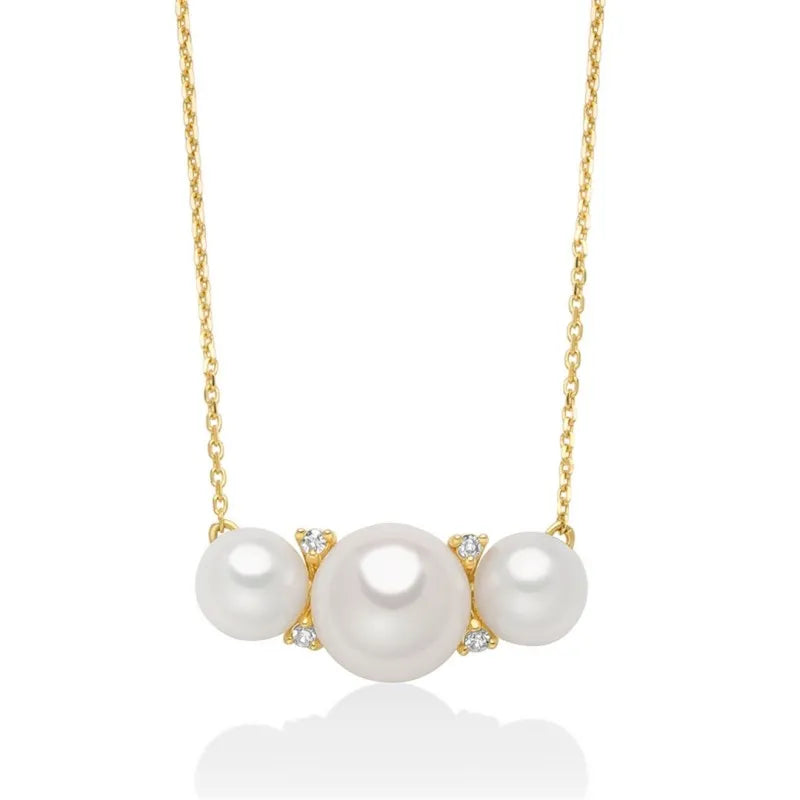 Collana Miluna con perle e diamanti in oro 375