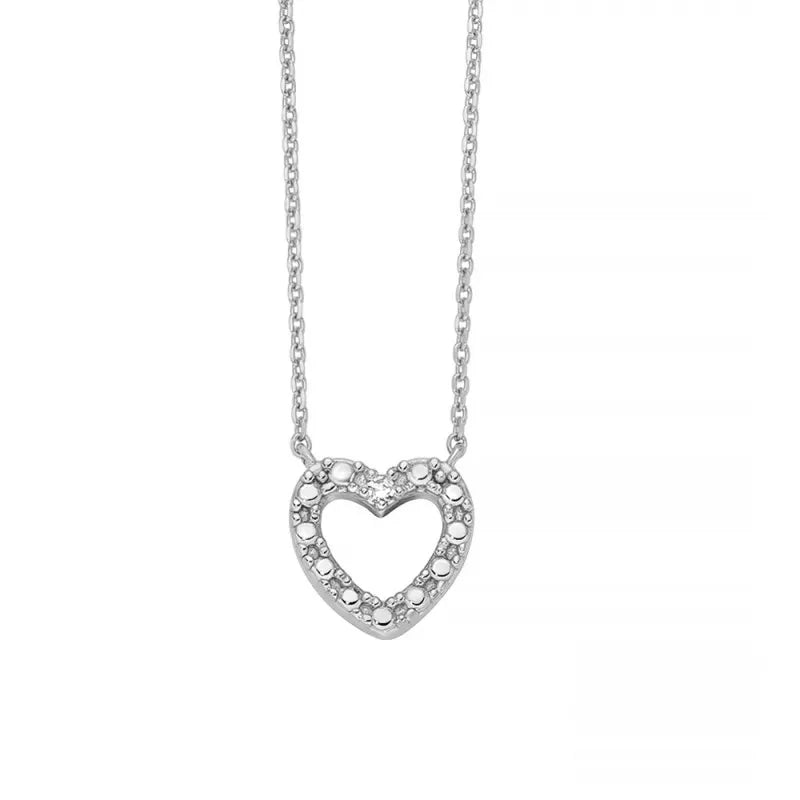 Collana  con cuore oro bianco 375