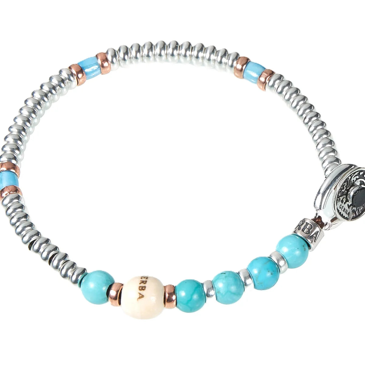 Bracelet Gerba Mon Amour Silver and pearls Turquoise stone man woman