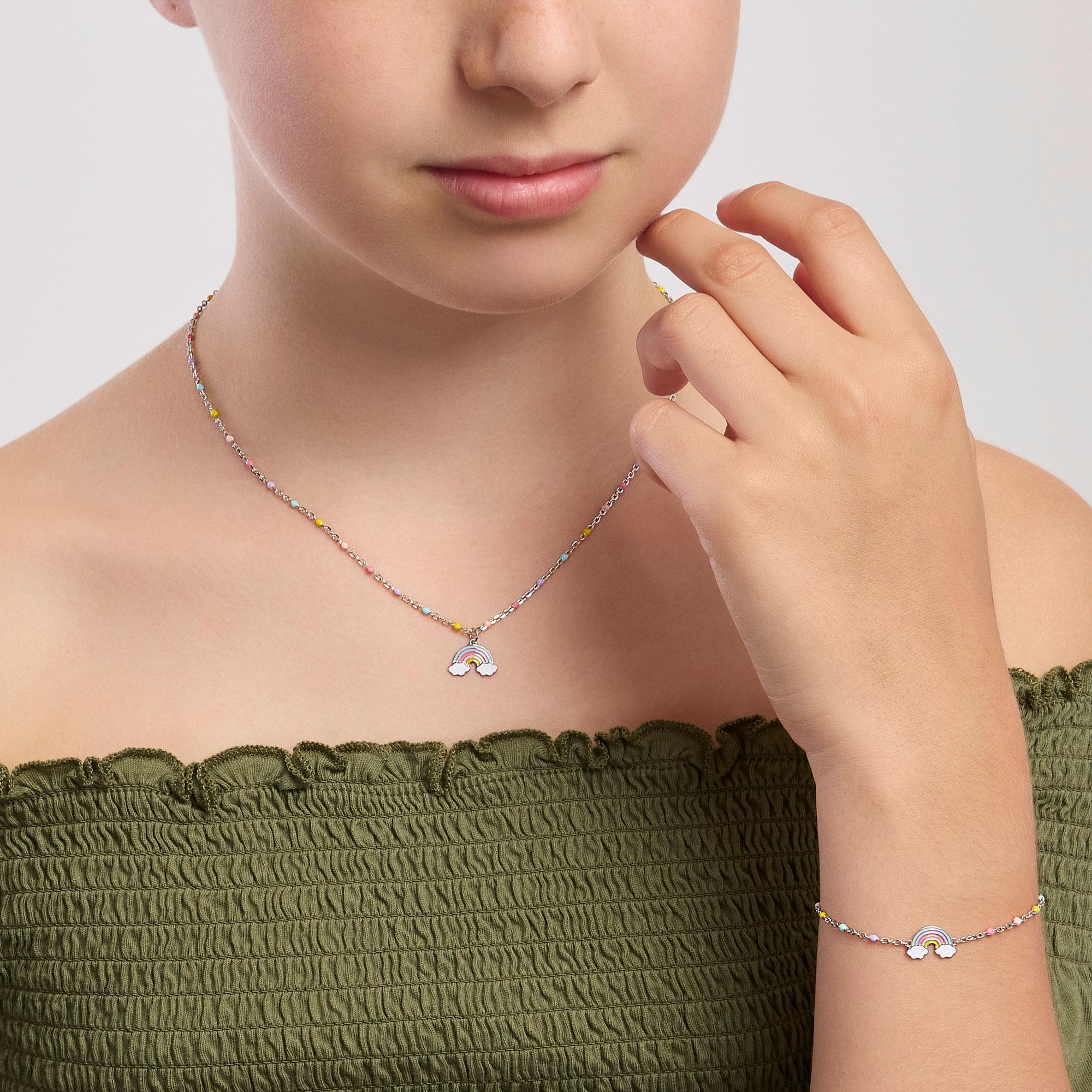 Girocollo da bambina con arcobaleno RAINBOW