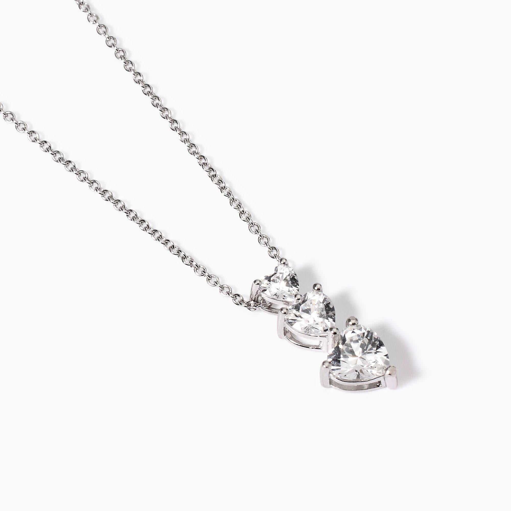 Girocollo in argento con zirconi cuore LOVELY