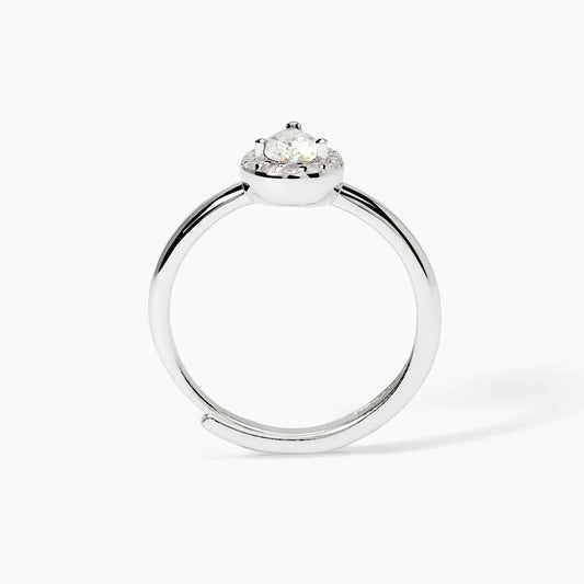 Anello in argento con zirconi bianchi