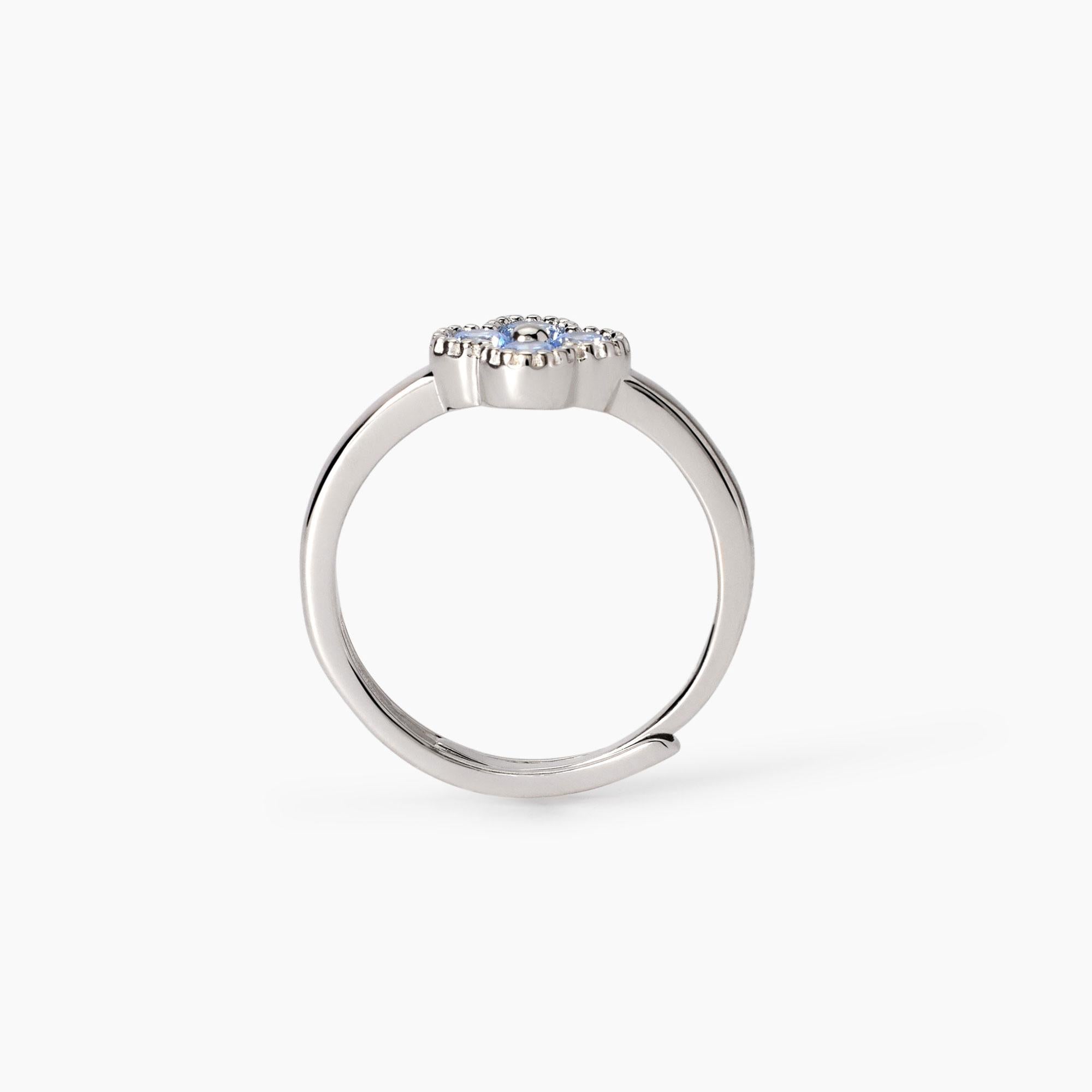 Anello con fiore azzurro JASMINE
