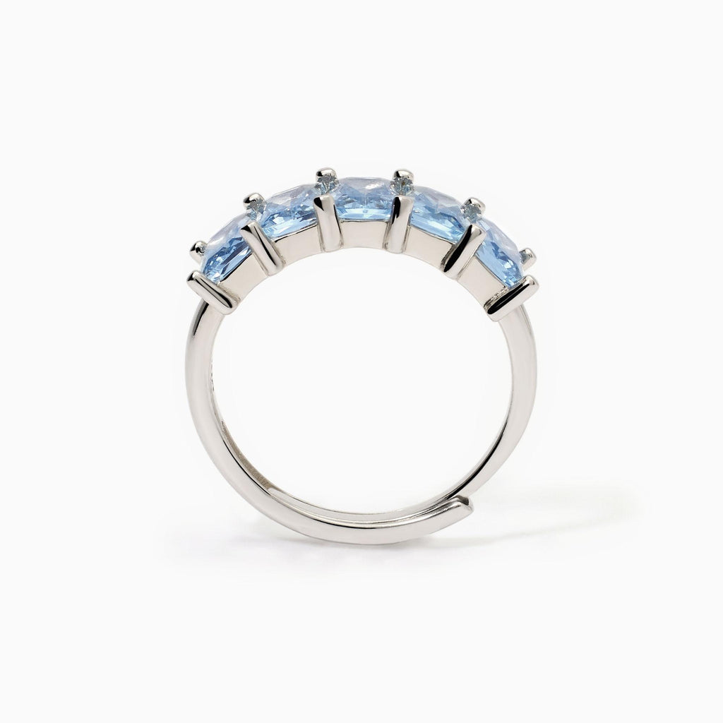Anello donna in argento con acquamarine sintetiche VALENTINA