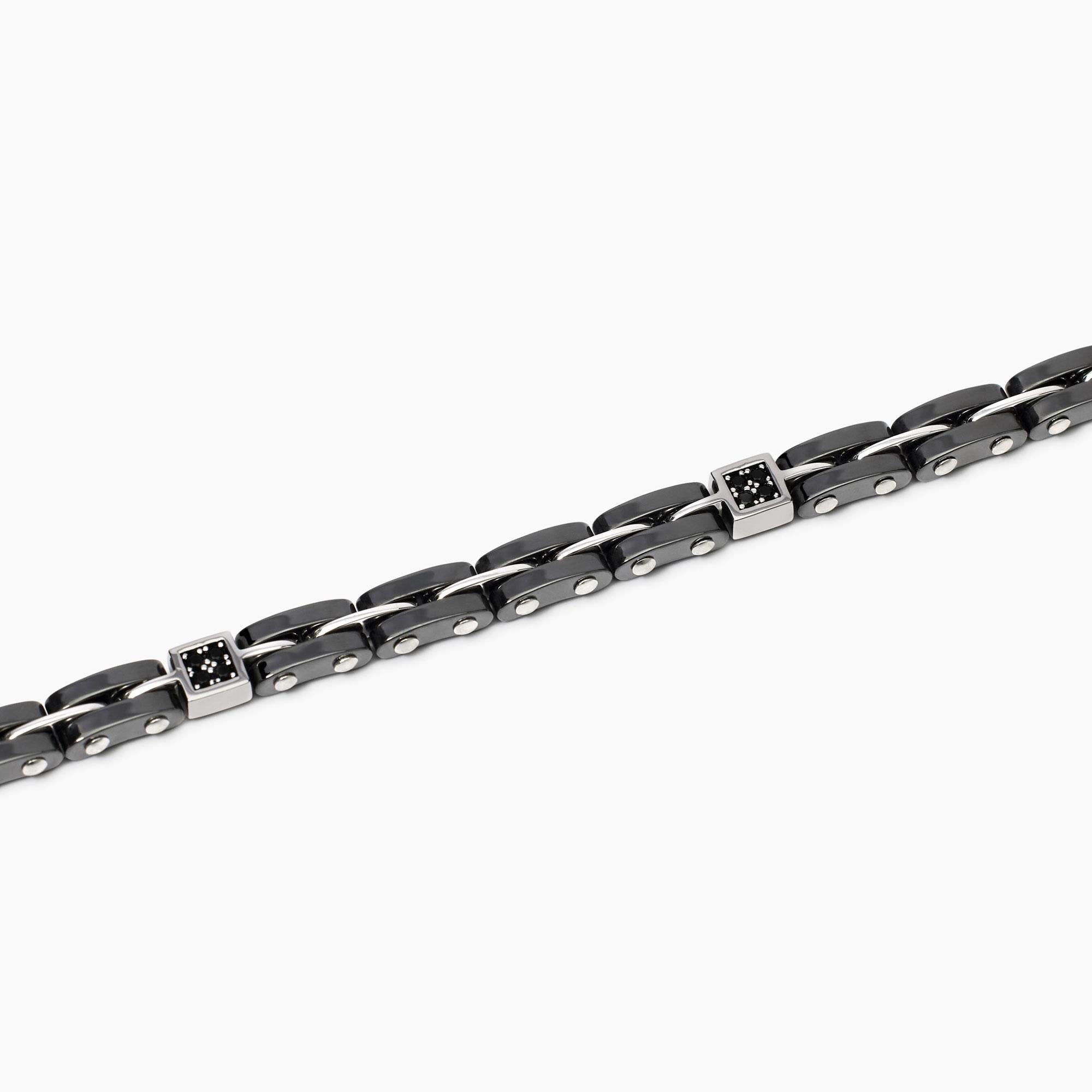 Bracciale con maglie in argento e ceramica OUTSIDE