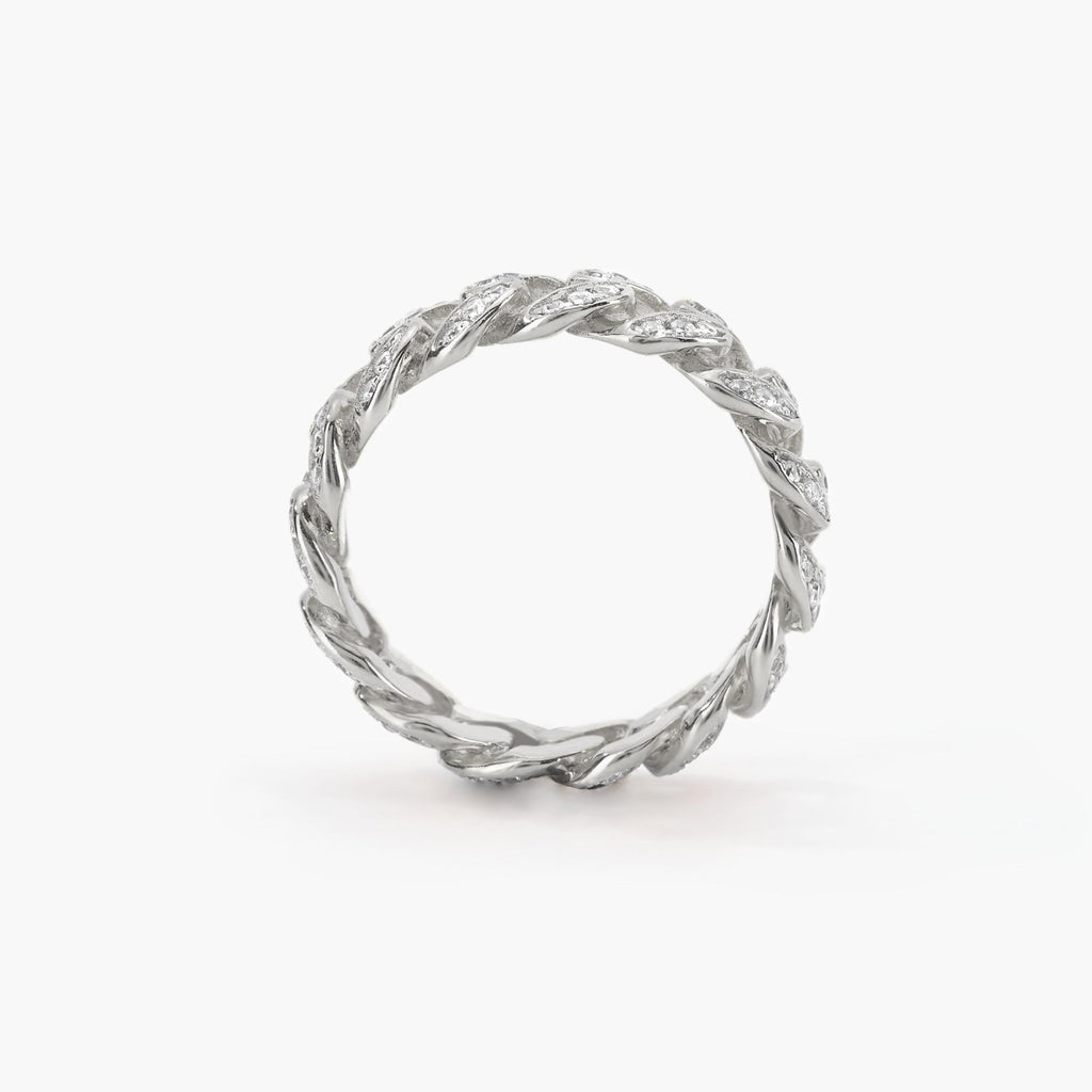 Anello groumette con zirconi a maglie strette GROUMETTE