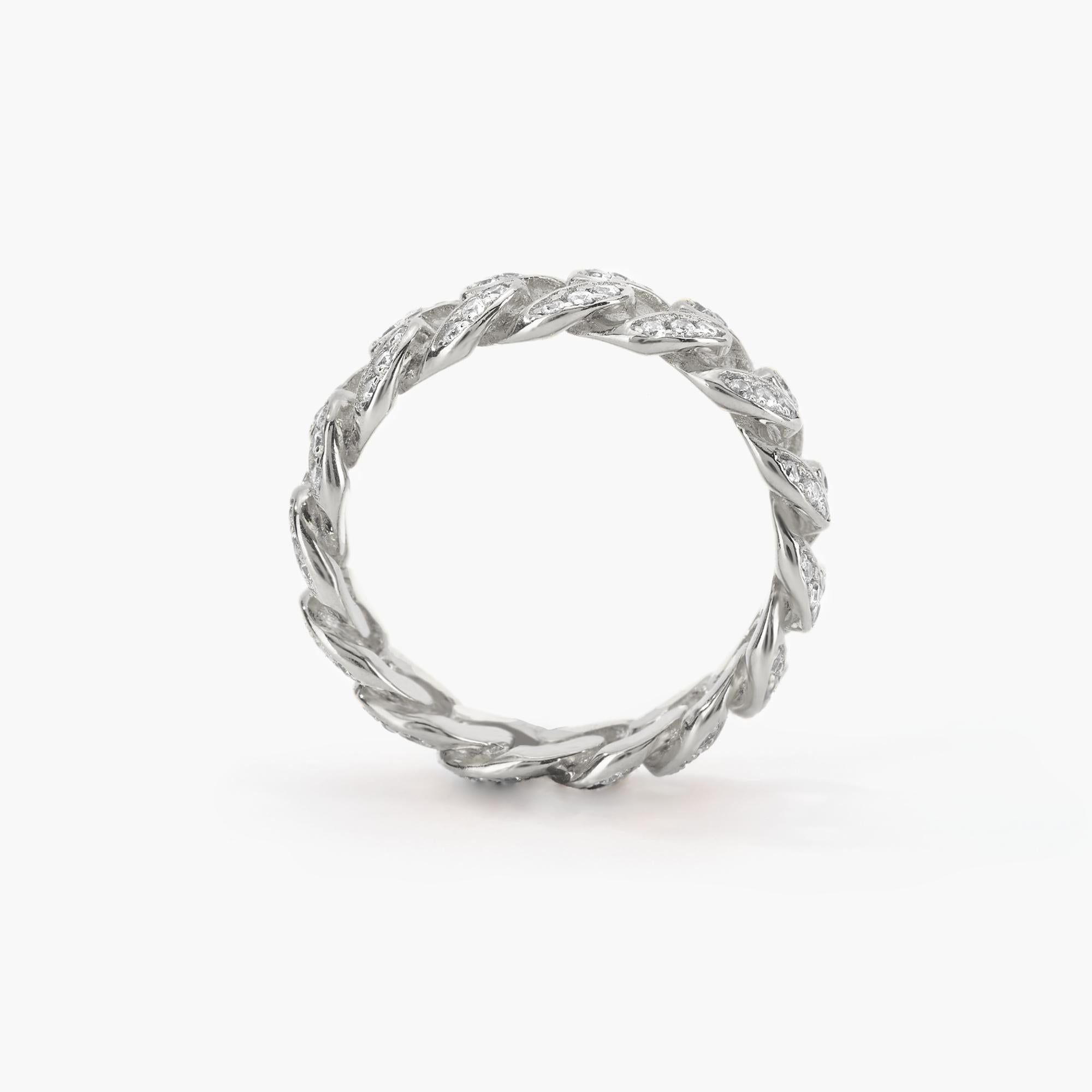 Anello groumette con zirconi a maglie strette GROUMETTE
